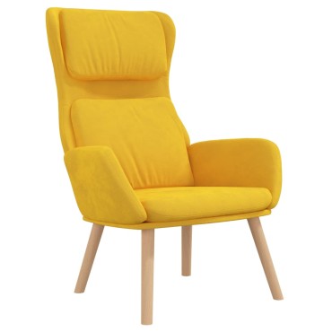 vidaXL Πολυθρόνα Relax Κίτρινο Μουσταρδί Βελούδινη 70x77x98cm 1 τεμ.