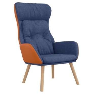 vidaXL Πολυθρόνα Relax Μπλε από Ύφασμα και PVC 70x77x94cm 1 τεμ.