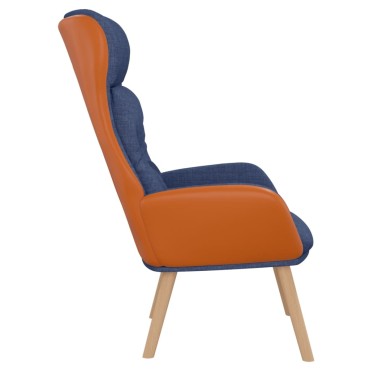 vidaXL Πολυθρόνα Relax Μπλε από Ύφασμα και PVC 70x77x94cm 1 τεμ.