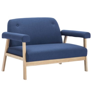 vidaXL Καναπές Διθέσιος Μπλε Υφασμάτινος 115x69x75cm 1 τεμ.