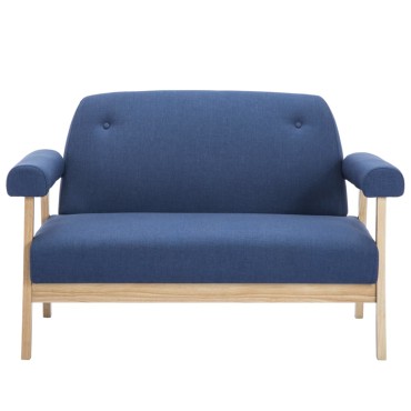 vidaXL Καναπές Διθέσιος Μπλε Υφασμάτινος 115x69x75cm 1 τεμ.