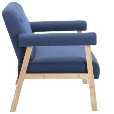 vidaXL Καναπές Διθέσιος Μπλε Υφασμάτινος 115x69x75cm 1 τεμ.