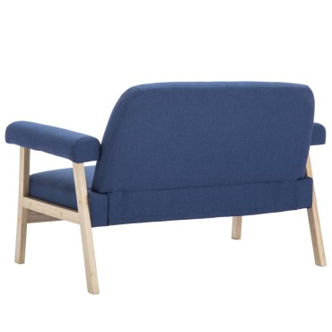 vidaXL Καναπές Διθέσιος Μπλε Υφασμάτινος 115x69x75cm 1 τεμ.