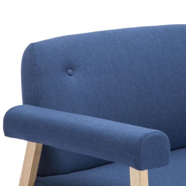 vidaXL Καναπές Διθέσιος Μπλε Υφασμάτινος 115x69x75cm 1 τεμ.