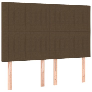 vidaXL Κεφαλάρια Κρεβατιού 4 τεμ. Σκ. Καφέ 72x5x78/88cm Υφασμάτινα