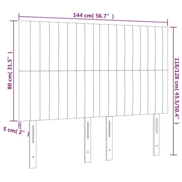 vidaXL Κεφαλάρια Κρεβατιού 4 τεμ. Σκ. Καφέ 72x5x78/88cm Υφασμάτινα