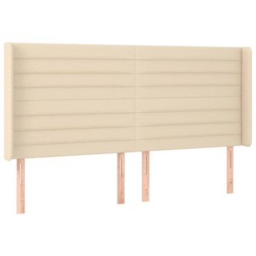vidaXL Κεφαλάρι με Πτερύγια Κρεμ 163x16x118/128cm Υφασμάτινο 1 τεμ.