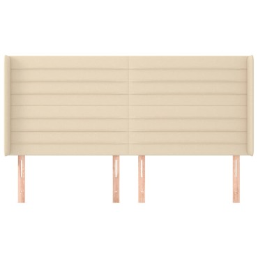 vidaXL Κεφαλάρι με Πτερύγια Κρεμ 163x16x118/128cm Υφασμάτινο 1 τεμ.