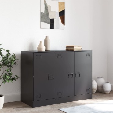 vidaXL Ντουλάπι Μαύρο 99x39x73cm από Ατσάλι 1 τεμ.