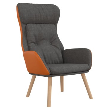 vidaXL Πολυθρόνα Relax Σκούρο Γκρι από Ύφασμα και PVC 70x77x94cm 1 τεμ.