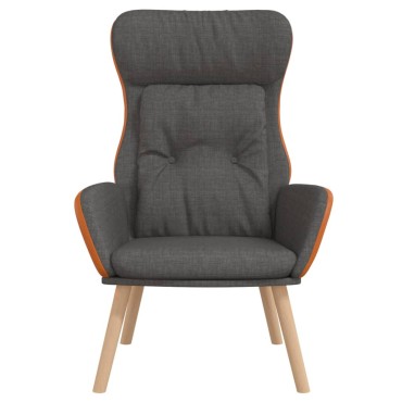 vidaXL Πολυθρόνα Relax Σκούρο Γκρι από Ύφασμα και PVC 70x77x94cm 1 τεμ.