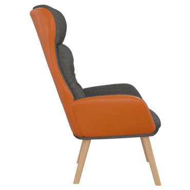 vidaXL Πολυθρόνα Relax Σκούρο Γκρι από Ύφασμα και PVC 70x77x94cm 1 τεμ.