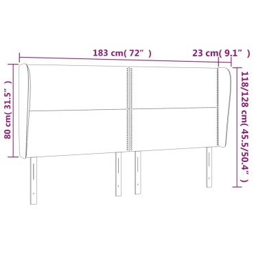 vidaXL Κεφαλάρι με Πτερύγια Σκούρο Μπλε 183x23x118/128cm Βελούδινο 1 τεμ.