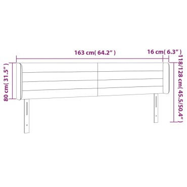 vidaXL Κεφαλάρι με Πτερύγια Κρεμ 163x16x78/88cm Υφασμάτινο 1 τεμ.