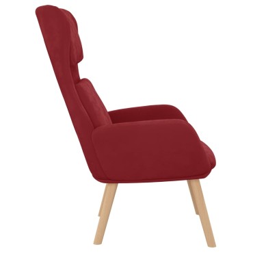 vidaXL Πολυθρόνα Relax Μπορντό Βελούδινη 70x77x98cm 1 τεμ.