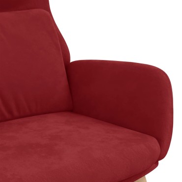 vidaXL Πολυθρόνα Relax Μπορντό Βελούδινη 70x77x98cm 1 τεμ.