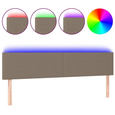 vidaXL Κεφαλάρι Κρεβατιού LED Taupe 180x5x78/88cm Υφασμάτινο 1 τεμ.