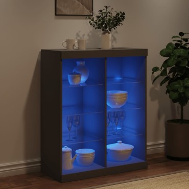 vidaXL Μπουφές με Φώτα LED Μαύρος 81x37x100cm 1 τεμ.