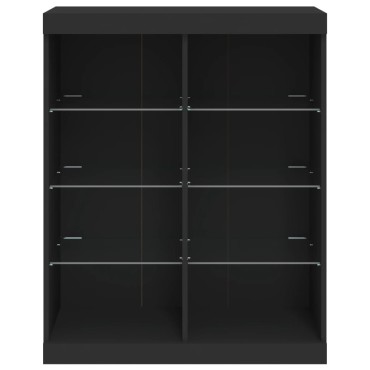 vidaXL Μπουφές με Φώτα LED Μαύρος 81x37x100cm 1 τεμ.