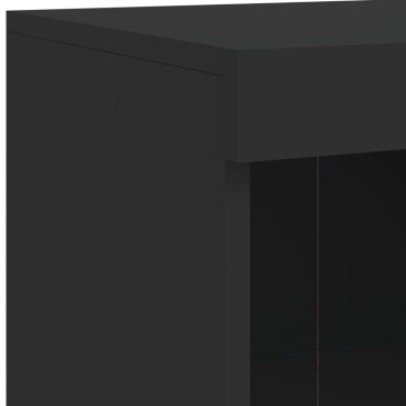 vidaXL Μπουφές με Φώτα LED Μαύρος 81x37x100cm 1 τεμ.