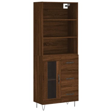 vidaXL Ντουλάπι Καφέ Δρυς 69,5x34x180cm από Επεξεργασμένο Ξύλο 1 τεμ.