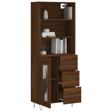 vidaXL Ντουλάπι Καφέ Δρυς 69,5x34x180cm από Επεξεργασμένο Ξύλο 1 τεμ.