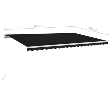 vidaXL Τέντα Συρόμενη Χειροκίνητη Ανθρακί 500x350 εκ.