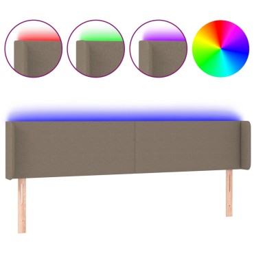 vidaXL Κεφαλάρι Κρεβατιού LED Taupe 183x16x78/88cm Υφασμάτινο 1 τεμ.