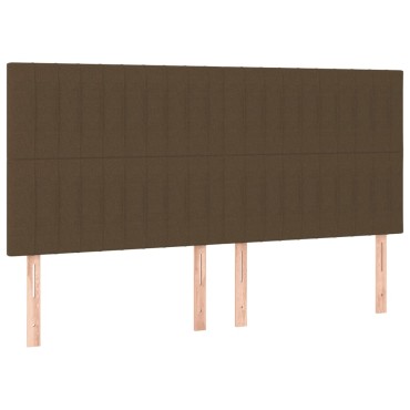 vidaXL Κρεβάτι Boxspring με Στρώμα Σκούρο Καφέ 160x200 εκ Υφασμάτινο