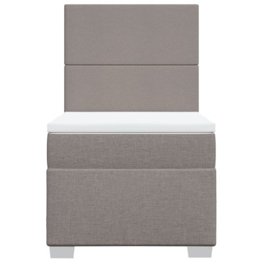 vidaXL Κρεβάτι Boxspring με Στρώμα Taupe 90x190 εκ.Υφασμάτινο