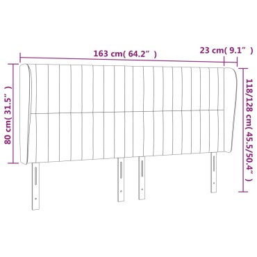 vidaXL Κεφαλάρι με Πτερύγια Σκούρο Καφέ 163x23x118/128cm Υφασμάτινο 1 τεμ.