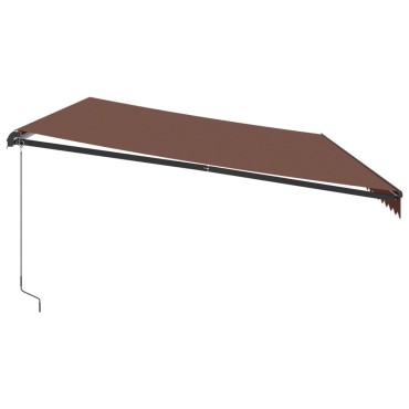 vidaXL Τέντα Πτυσσόμενη Χειροκίνητη με LED Καφέ 600x300 εκ.