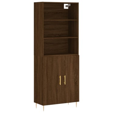 vidaXL Ντουλάπι Καφέ Δρυς 69,5x34x180cm από Επεξεργασμένο Ξύλο 1 τεμ.