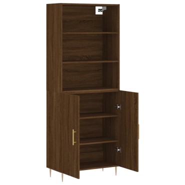vidaXL Ντουλάπι Καφέ Δρυς 69,5x34x180cm από Επεξεργασμένο Ξύλο 1 τεμ.