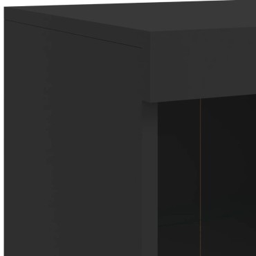 vidaXL Μπουφές με Φώτα LED Μαύρος 202x37x100cm 1 τεμ.
