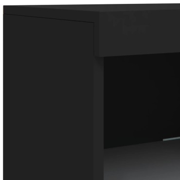vidaXL Μπουφές με Φώτα LED Μαύρος 202x37x100cm 1 τεμ.