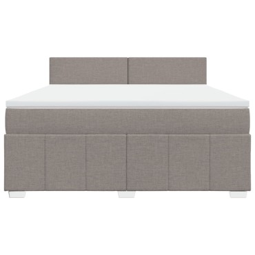 vidaXL Κρεβάτι Boxspring με Στρώμα Taupe 180x200 εκ. Υφασμάτινο