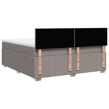 vidaXL Κρεβάτι Boxspring με Στρώμα Taupe 180x200 εκ. Υφασμάτινο