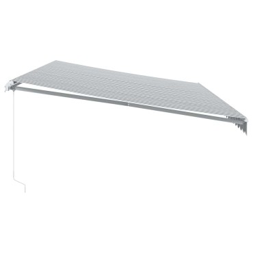 vidaXL Τέντα Πτυσσόμενη Χειροκίνητη με LED Ανθρακί / Λευκή 600x300 εκ.