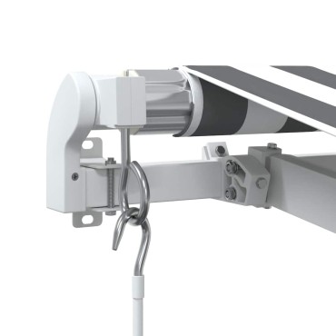 vidaXL Τέντα Πτυσσόμενη Χειροκίνητη με LED Ανθρακί / Λευκή 600x300 εκ.