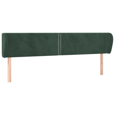 vidaXL Κεφαλάρι με Πτερύγια Σκούρο Πράσινο 163x23x78/88cm Βελούδινο 1 τεμ.