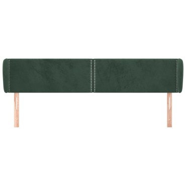 vidaXL Κεφαλάρι με Πτερύγια Σκούρο Πράσινο 163x23x78/88cm Βελούδινο 1 τεμ.