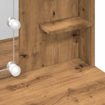 vidaXL Μπουντουάρ με LED Φώτα τεχνίτης Δρυς 96x40x142cm 1 τεμ.