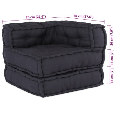 vidaXL Μοντέρνα Πουφ 2 τεμ Ανθρακί Υφάσματος 70x70x54cm
