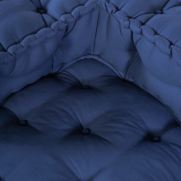 vidaXL Modular Pouffes 3 τμχ από ύφασμα Indigo 70x70x54 cm