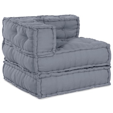 vidaXL Καναπές Modular 3 Θέσεων Convertible Γκρι Υφασμάτινος 70x70x54cm
