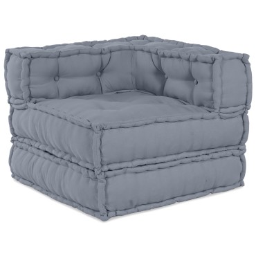 vidaXL Καναπές Modular 3 Θέσεων Convertible Γκρι Υφασμάτινος 70x70x54cm