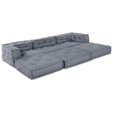 vidaXL Καναπές Modular 3 Θέσεων Convertible Γκρι Υφασμάτινος 70x70x54cm