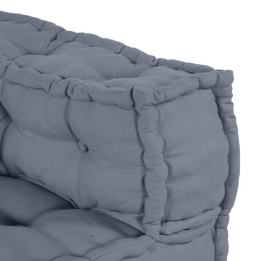 vidaXL Σαλονιού 4 Καθισμάτων Modular Pouffe Σαφάρι Γκρι Ύφασμα 70x70x54 cm