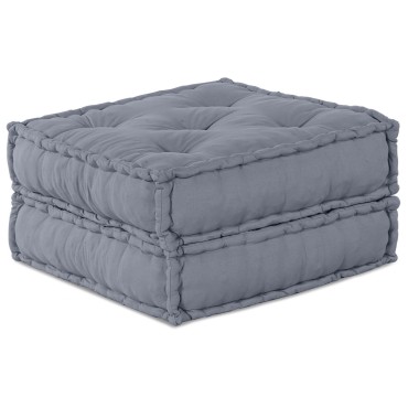 vidaXL Πολυθρόνα Pouffe 2 Θέσεων Modular Μετατρέψιμη Γκρι Υφάσματος 70x70x36 cm